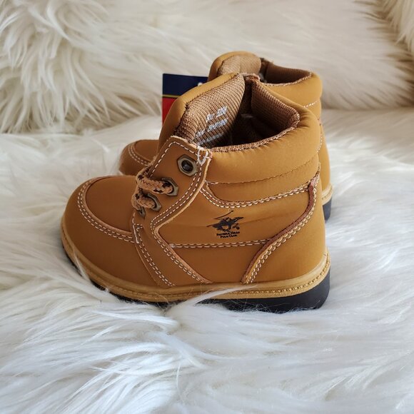 Beverly Hills Polo Club Unisex Tan Lace Up Work Fashion Soft Ankle Boots SZ 6 - Picture 5 of 9